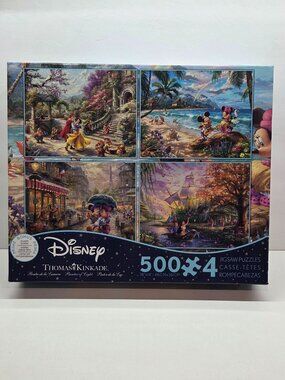2 - Disney Thomas Kinkade Ceaco 500 pc Puzzles - 4 packs